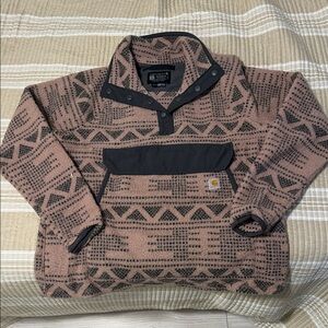 Carhartt Women's Crewneck Sweater - Pink and Black